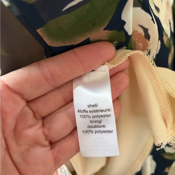 Maurices Floral Cold Shoulder Halter Dress Navy/Pink Tie Sleeve Size M - Picture 13 of 13